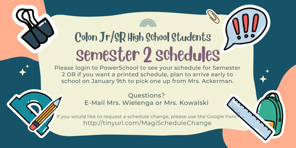Semester 2 Schedules